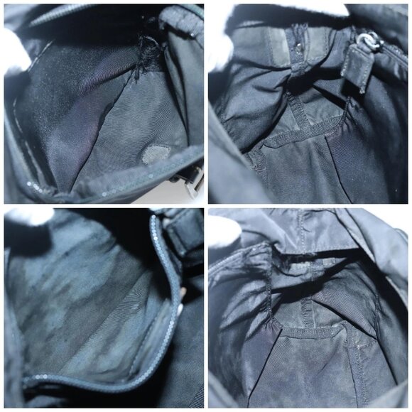 PRADA Shoulder Bag Nylon Black Silver - Picture 14 of 15